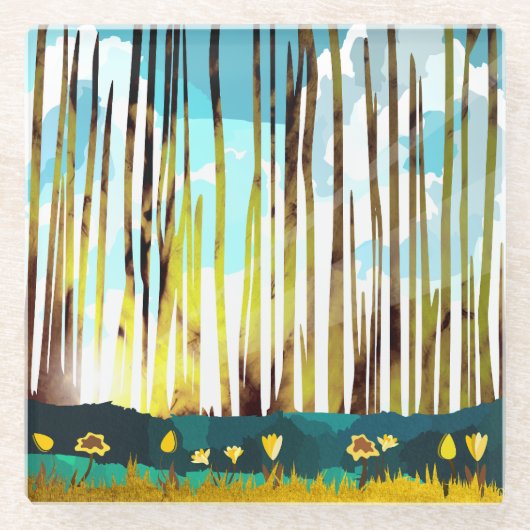 Morgenwald Glasuntersetzer (Vorderseite)