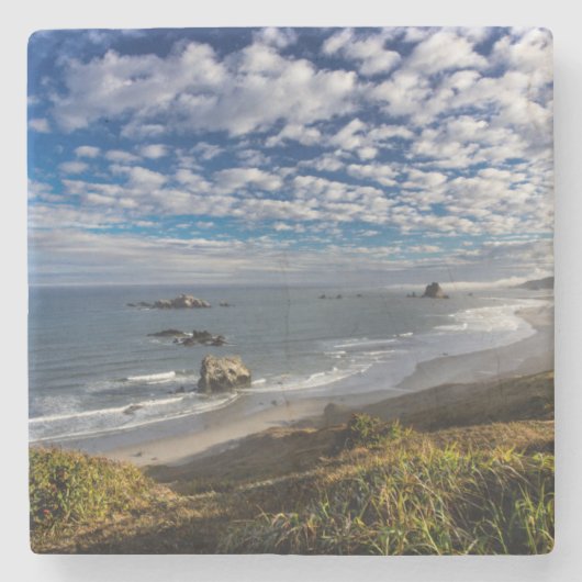 Morgenwolken und Nebel am Strand Steinuntersetzer (Vorderseite)