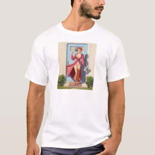 Morgenzeitung Pin-Up Mädchen T-Shirt