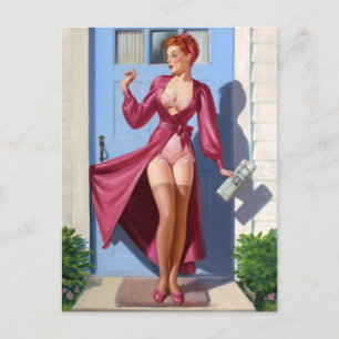 Morgenzeitung Pin Up Postkarte