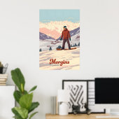 Morgins Schweiz Snowboarden Reiseplakat Poster (Heimbüro)