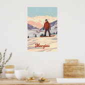 Morgins Schweiz Snowboarden Reiseplakat Poster (Küche)