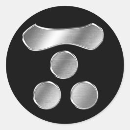 Mori Clan Kamon Silver Chrome Runder Aufkleber