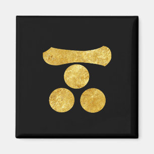 Mori Mon Japanischer Samurai-Clan Imitate Gold auf Magnet