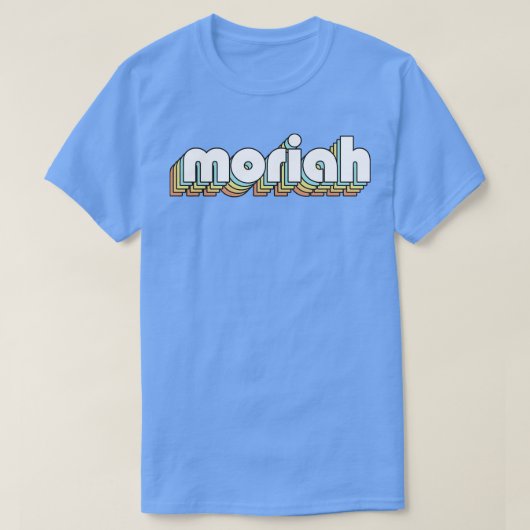 Moriah Retro Rainbow Typografie Faded Style T-Shirt (Design vorne)