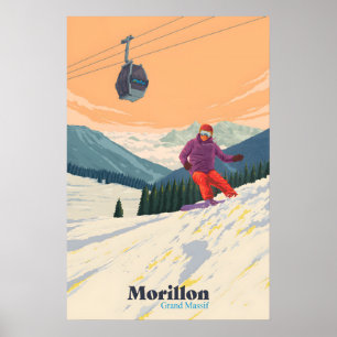 Morillon Snowboarding Reiseplakat Poster