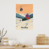 Morillon Snowboarding Reiseplakat Poster (Küche)
