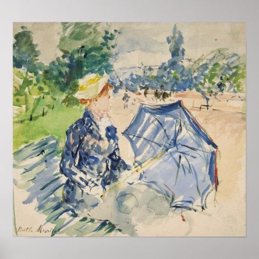 Morisot - Frau, die 1885 mit Holz sitzt Poster (Vorne)