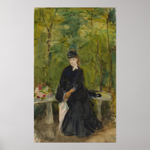 Morisot - Junge Dame auf einer Bank sitzend 1864 Poster