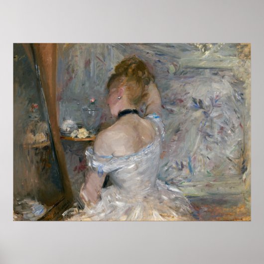 Morisot - Junge Frau auf ihrer Toilette 1880 Poster (Vorne)