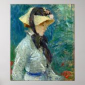Morisot - Junge Frau mit Strohhut Poster (Vorne)