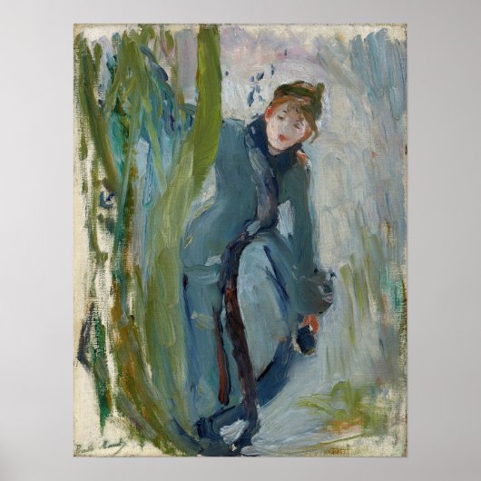 Morisot - Junge Mädchen, die ihren Skate 1893 zurü Poster (Vorne)