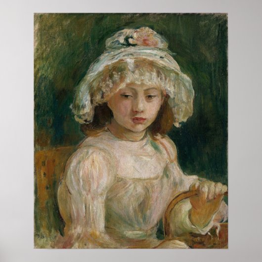 Morisot - Junges Mädchen mit Hut Poster (Vorne)