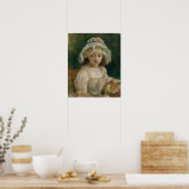 Morisot - Junges Mädchen mit Hut Poster (Küche)