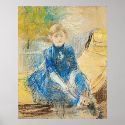 Morisot - Kleines Mädchen in einem blauen Kleid 18 Poster (Vorne)