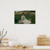 Morisot - Lesen mit grünem Schirm 1873 Poster (Küche)