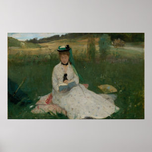 Morisot - Lesen mit grünem Schirm 1873 Poster