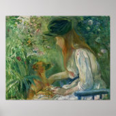 Morisot - Mädchen mit Hund 1892 Poster (Vorne)