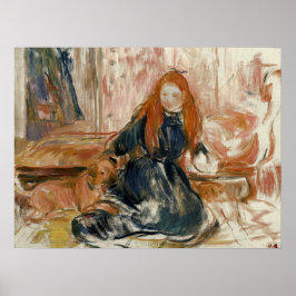 Morisot - Mädchen spielen mit einem Hund 1892 Poster