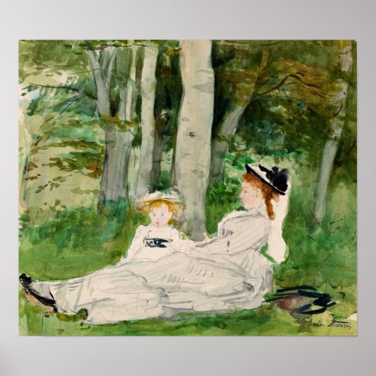 Morisot - Waldrand (Edma und Jeanne) 1872 Poster (Vorne)