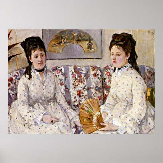 Morisot: Zwei Schwestern auf einer Couch Poster (Vorne)
