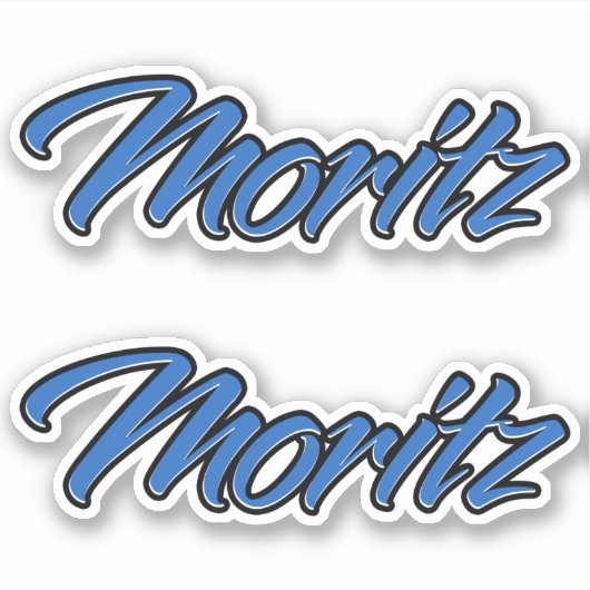 Moritz Name blue Aufkleber Sticker Stickerset (Vorderseite)