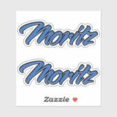 Moritz Name blue Aufkleber Sticker Stickerset (Blatt)