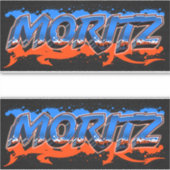 Moritz Vorname Name Graffiti Aufkleber Sticker (Vorderseite)
