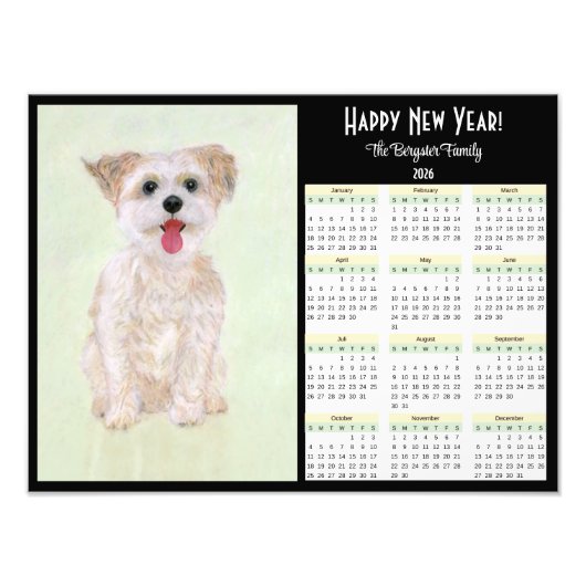 Morkie 2026 Kalender Fotodruck (Vorne)
