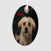 Morkie Acrylweihnachtsverzierung Ornament (Vorderseite)