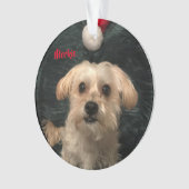Morkie Acrylweihnachtsverzierung Ornament (Vorderseite)