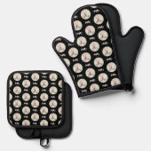 Morkie Black Ofenhandschuh & Topflappen-Set (Vorderseite/Rückseite)