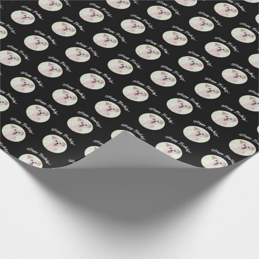 Morkie Black Wrapping Paper Round Images Geschenkpapier (Ecke)