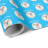 Morkie Blue Wrapping Paper Round Images Geschenkpapier (Rolleneckpunkt)