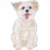 Morkie Custom-Cut Extra Large Vinyl Stickers Aufkleber (Vorderseite)