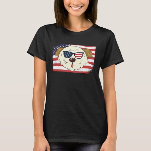Morkie Dad & Mom American Flag 4th of July USA Mo T-Shirt (Vorderseite)