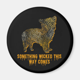 Morkie Designer Dog Silhouette Spaß Halloween Magnet