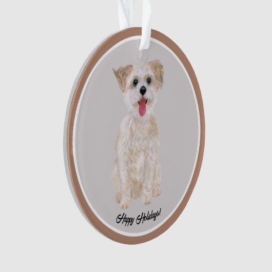Morkie Dog Akrylic Circle Ornament (Vorderseite)