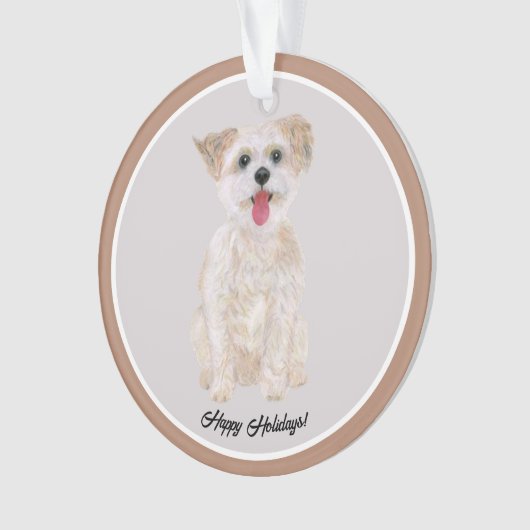 Morkie Dog Akrylic Circle Ornament (Vorderseite)