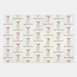 Morkie Dog Birthday Wrapping Paper Geschenkpapier Set