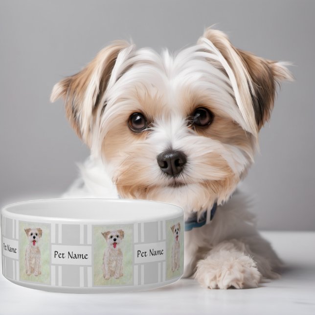 Morkie Dog Bowl mit Text anpassbar Napf (Von Creator hochgeladen)