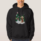 Morkie Dog Christmas Snowman Xmas Tree Pajama Hoodie (Vorderseite)