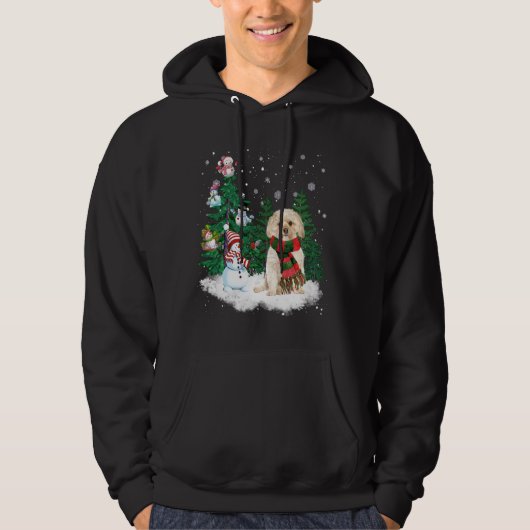 Morkie Dog Christmas Snowman Xmas Tree Pajama Hoodie (Vorderseite)