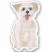 Morkie Dog Custom-Cut Vinyl Sticker (Vorderseite)