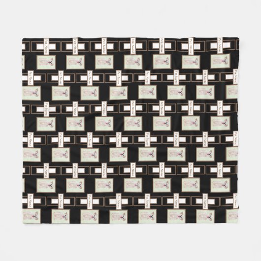 Morkie Dog Fleece Blanket mit Text (Vorderseite (Horizontal))