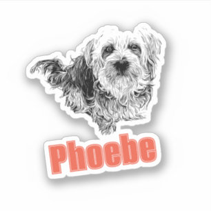 Morkie Dog Individuelle Name Tag Vinyl Sticker