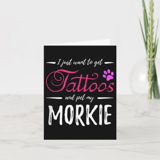 Morkie Dog Lover Tattoo Funny Dog Mama Geschenk Id Karte (Vorderseite)