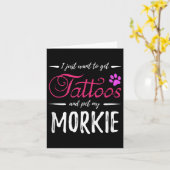 Morkie Dog Lover Tattoo Funny Dog Mama Geschenk Id Karte (Gelbe Blume)