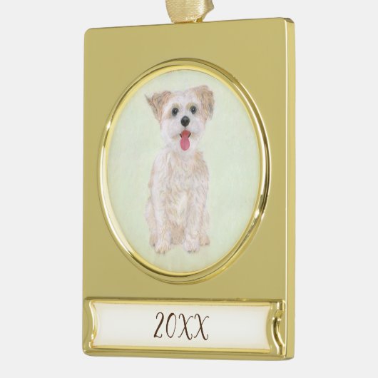 Morkie Dog Metal Ornament (Links)