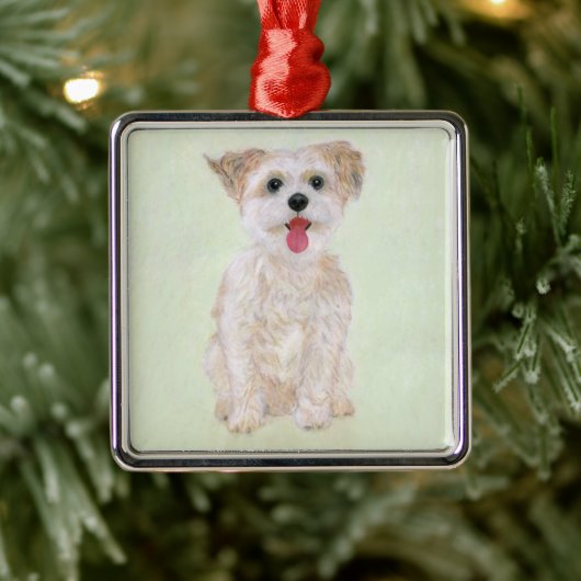 Morkie Dog Ornament Aus Metall (Baum)